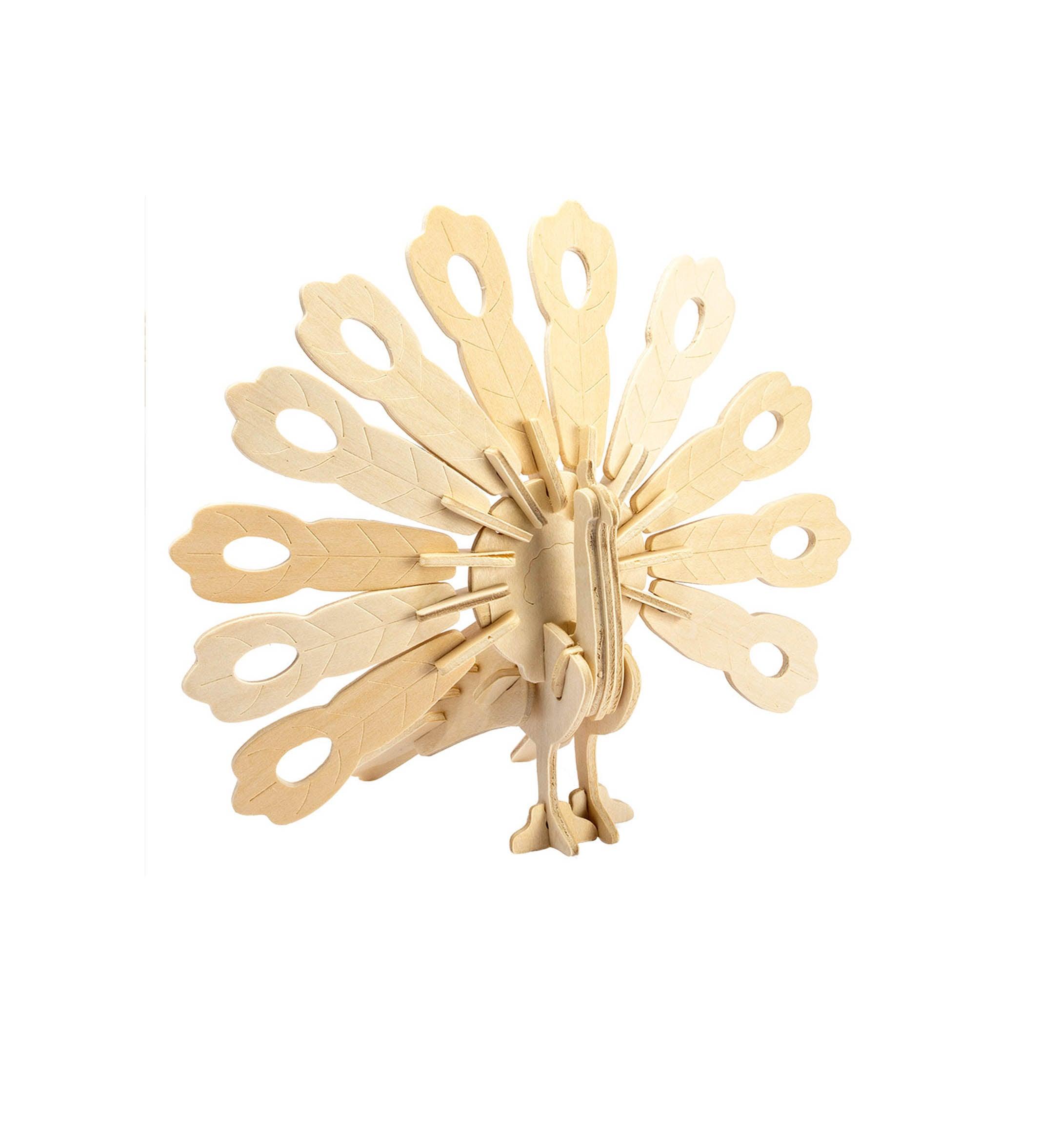 Hands Craft DIY Miniatures 3D Classic Wooden Puzzle | Peacock