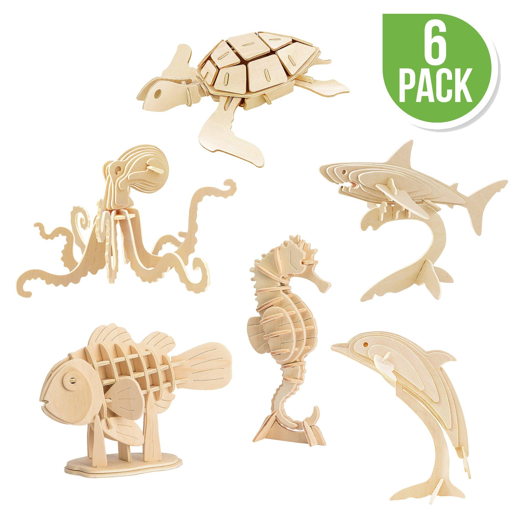 Hands Craft DIY Miniatures 3D Classic Wooden Puzzle | Sea Animals