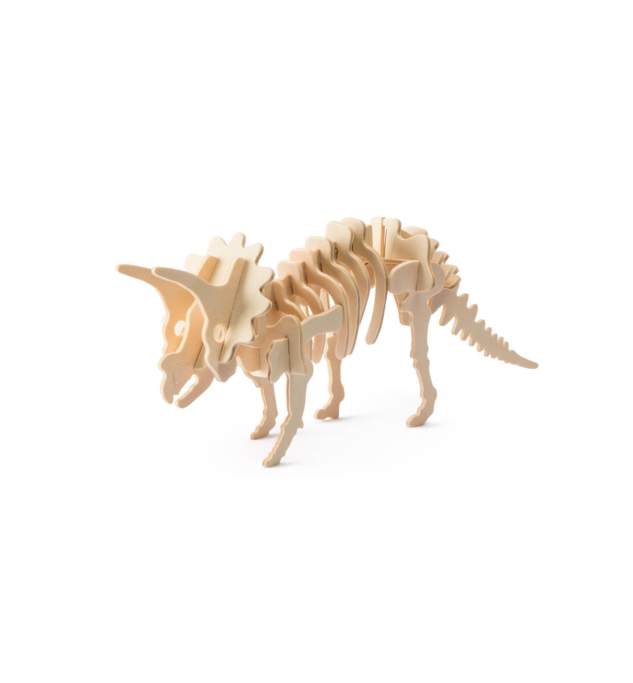 Hands Craft DIY Miniatures 3D Classic Wooden Puzzle | Triceratops