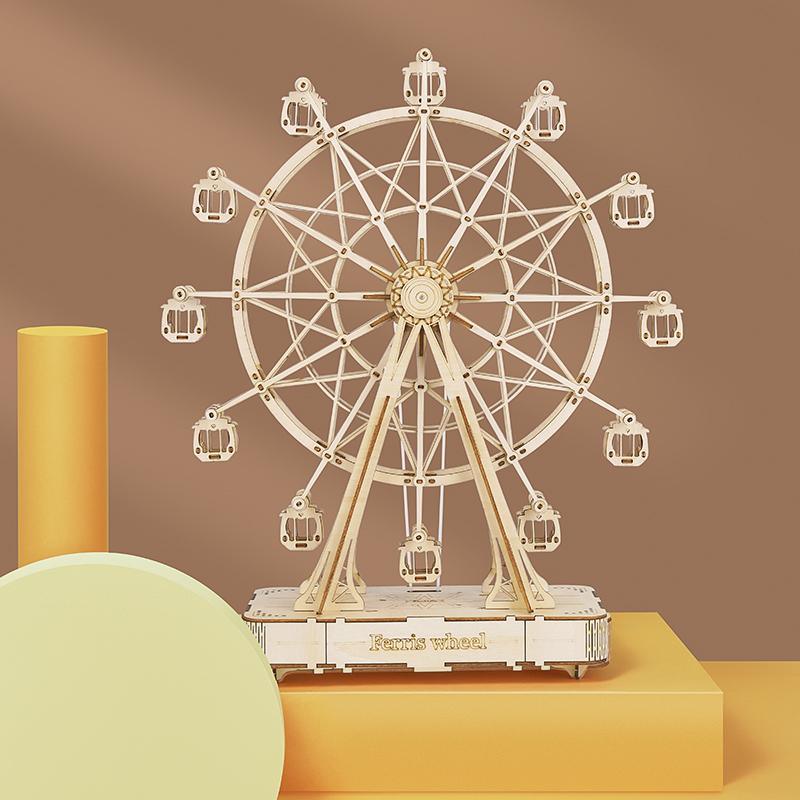 Hands Craft DIY Miniatures 3D Wooden Music Box Puzzle | Ferris Wheel