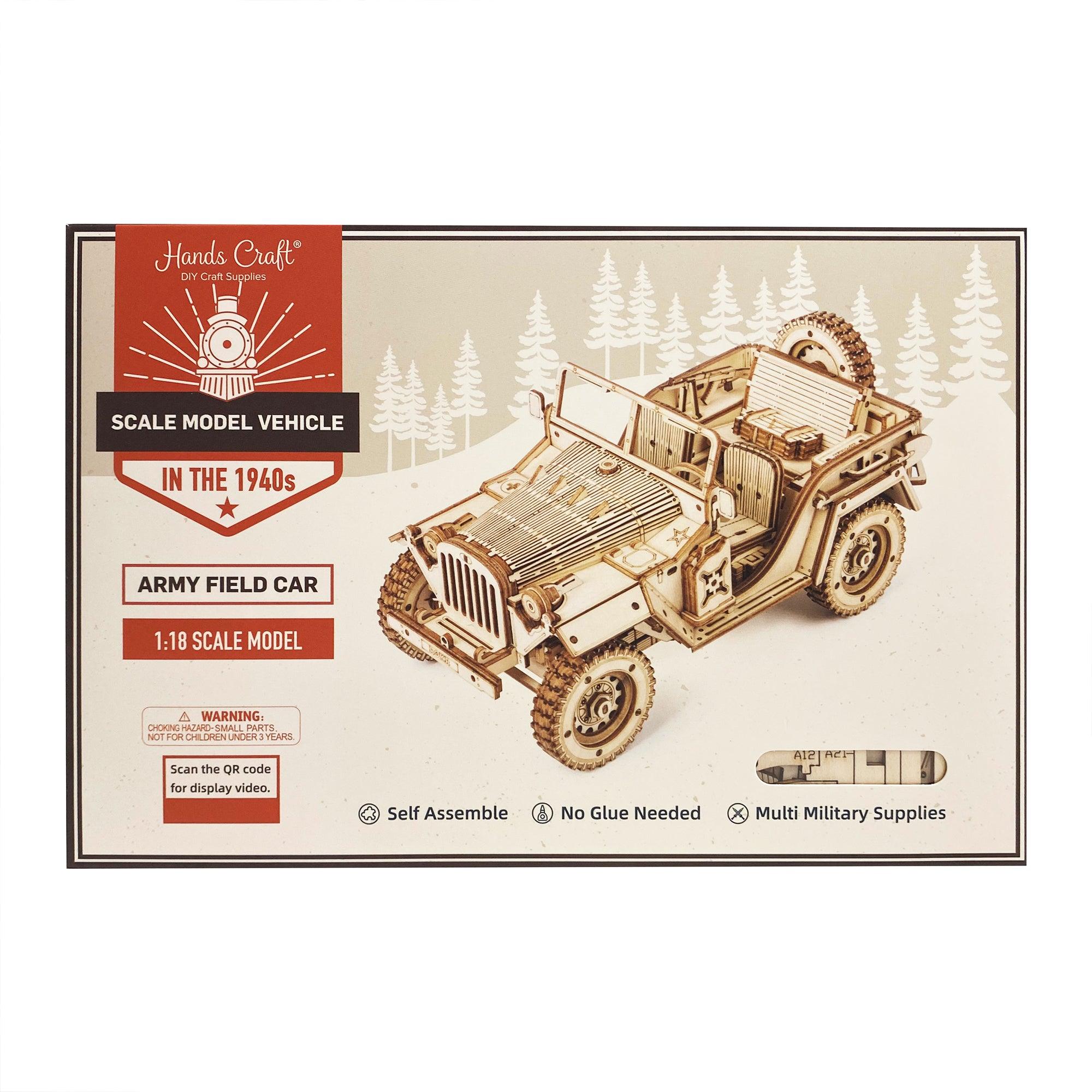 Hands Craft DIY Miniatures 3D Wooden Puzzle | Army Field Car