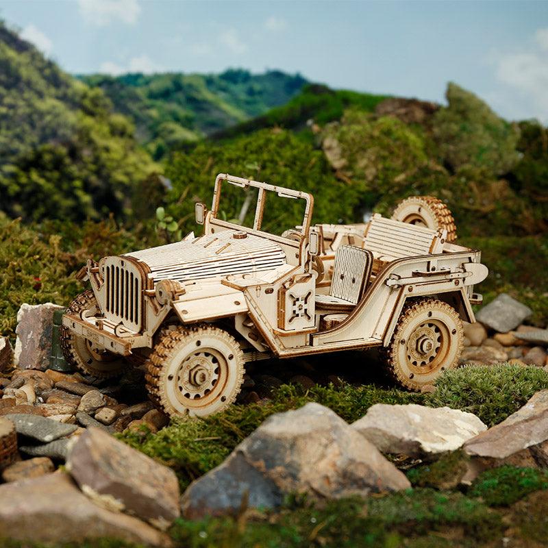 Hands Craft DIY Miniatures 3D Wooden Puzzle | Army Field Car