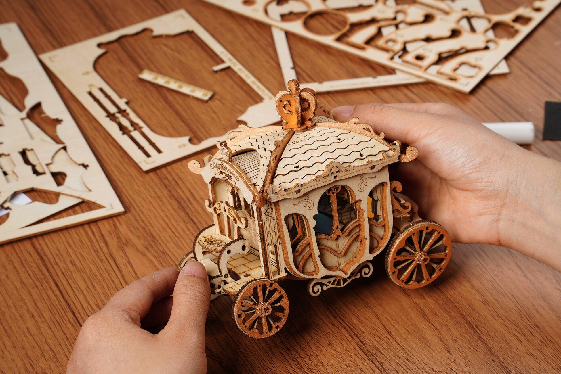 Hands Craft DIY Miniatures 3D Wooden Puzzle | Carriage
