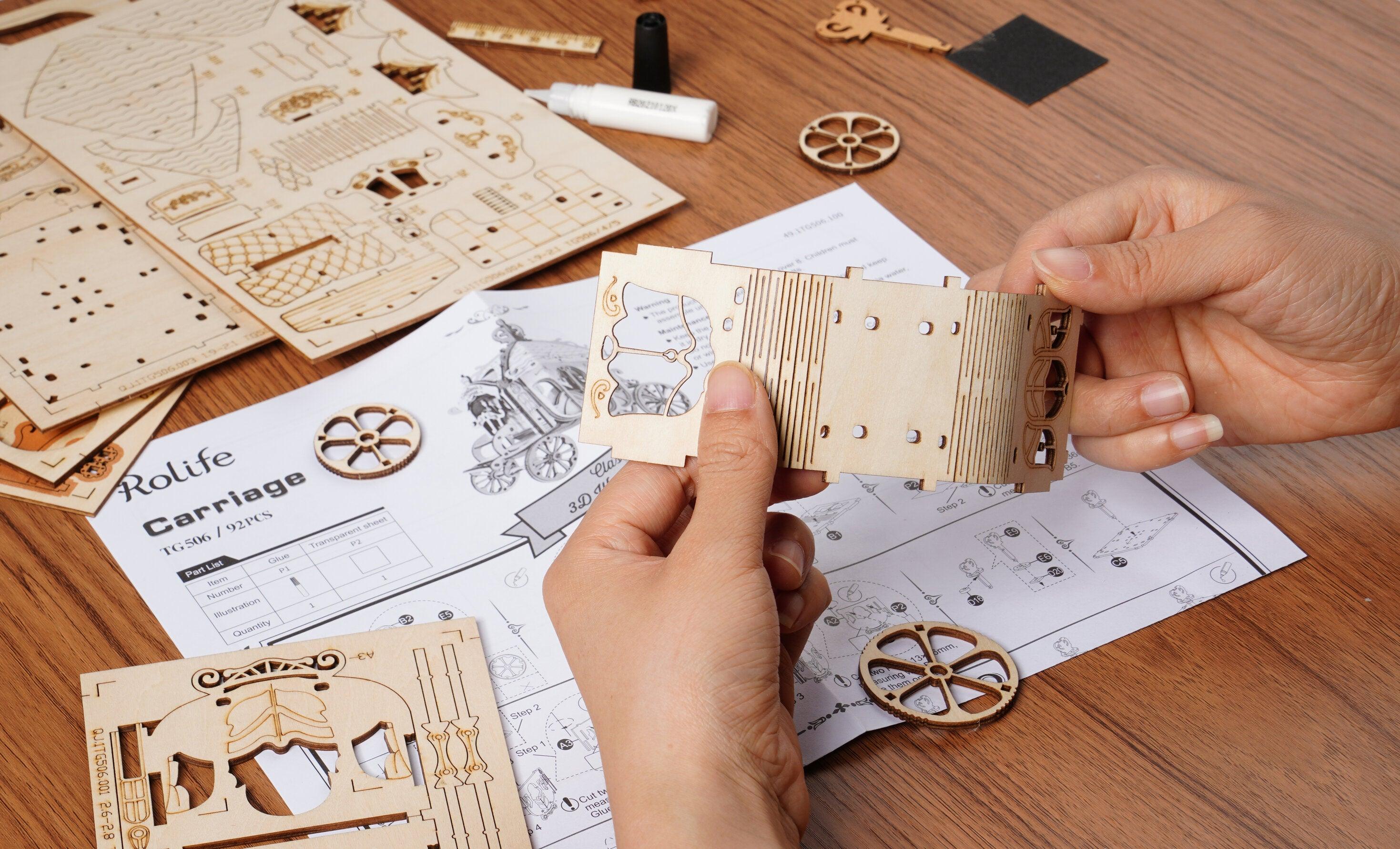 Hands Craft DIY Miniatures 3D Wooden Puzzle | Carriage