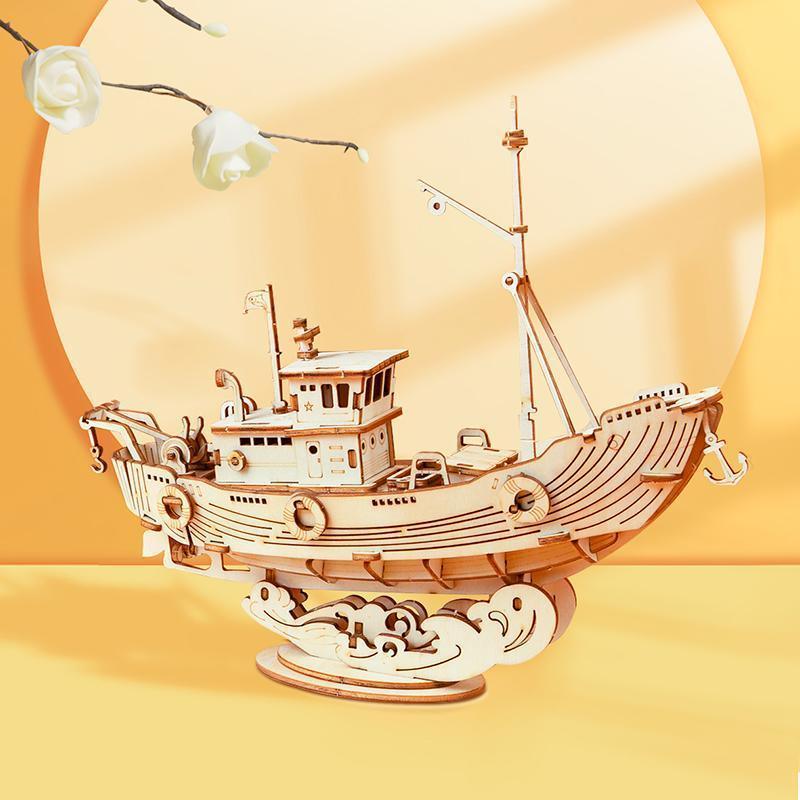 Hands Craft DIY Miniatures 3D Wooden Puzzle | Fishing Ship
