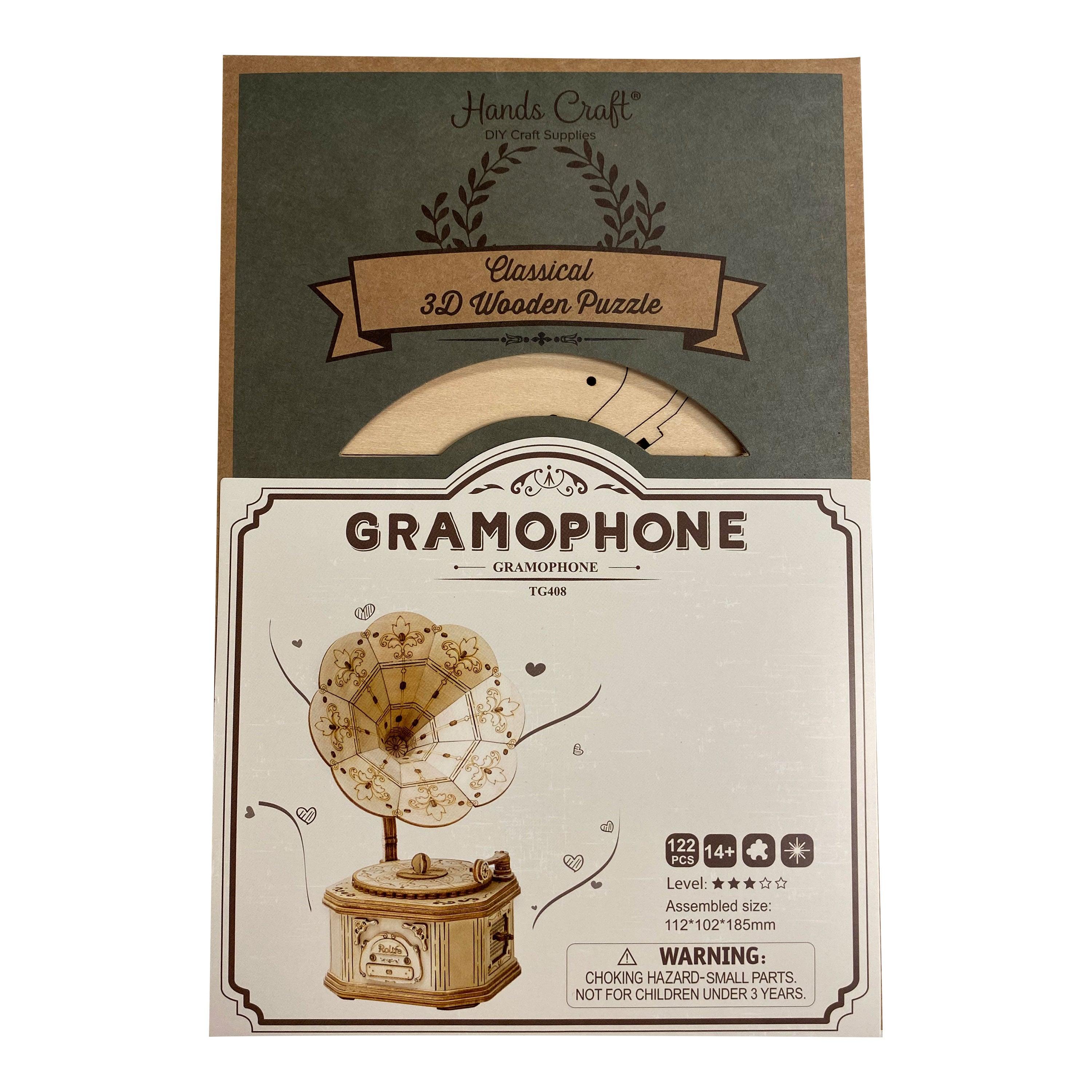 Hands Craft DIY Miniatures 3D Wooden Puzzle | Gramophone