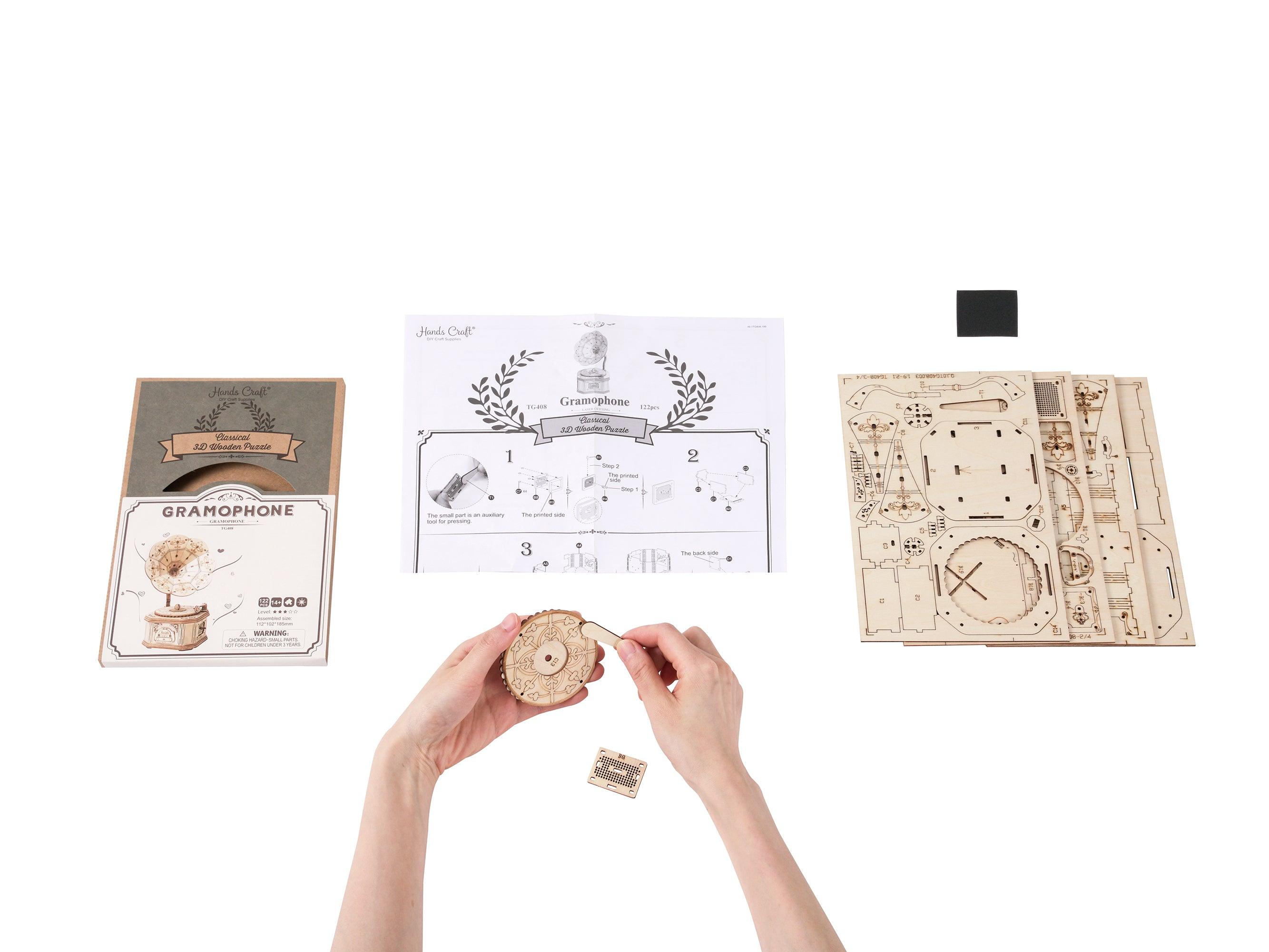 Hands Craft DIY Miniatures 3D Wooden Puzzle | Gramophone