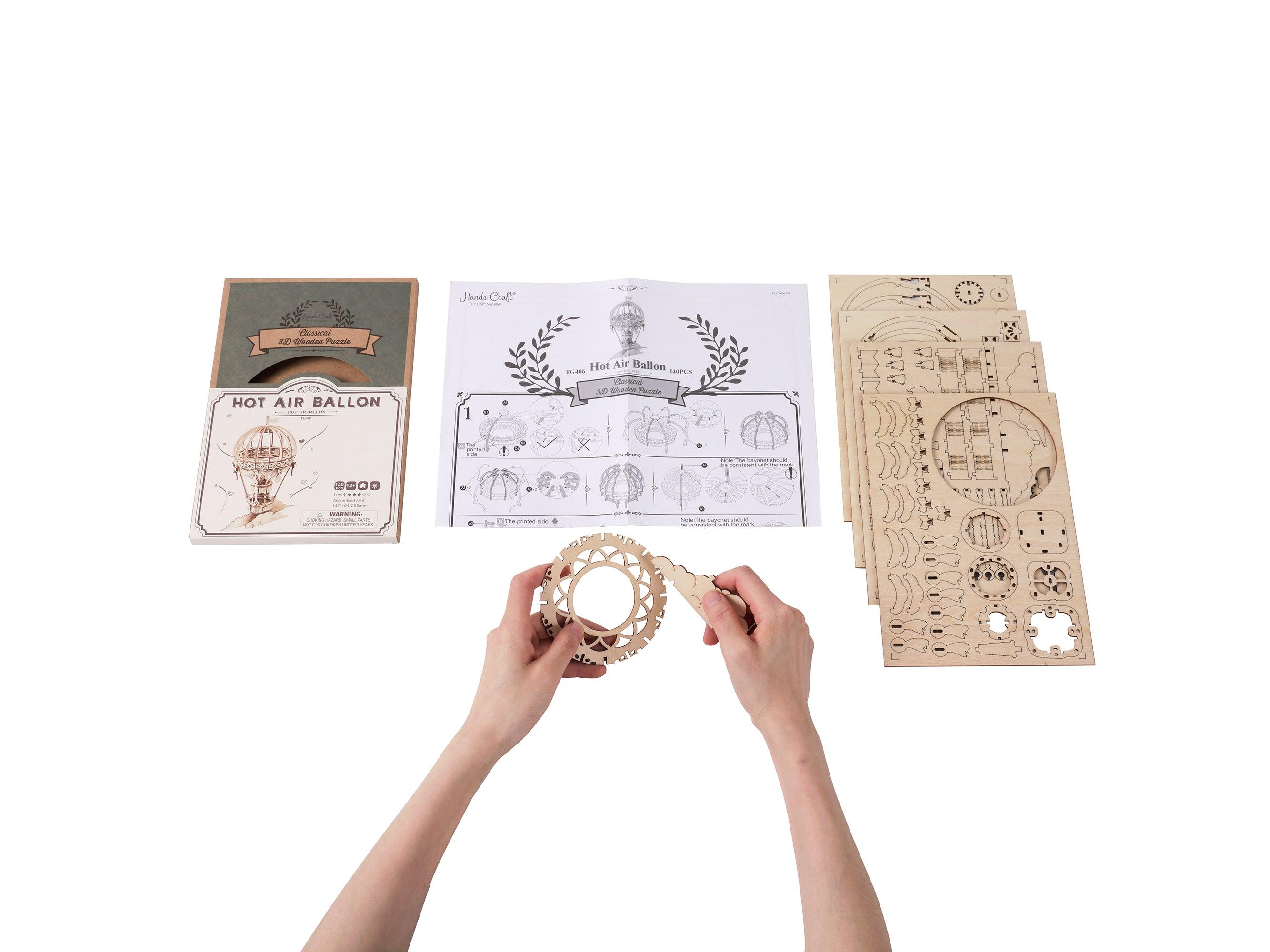 Hands Craft DIY Miniatures 3D Wooden Puzzle | Hot Air Balloon