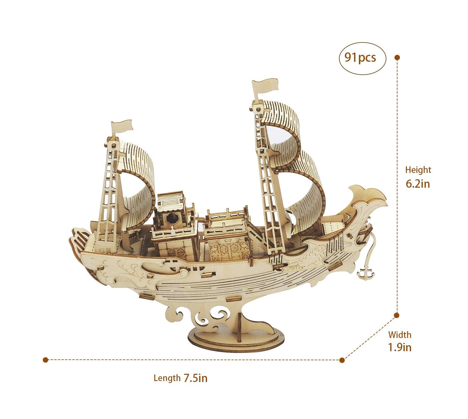 Hands Craft DIY Miniatures 3D Wooden Puzzle | Japanese Diplomatic Ship