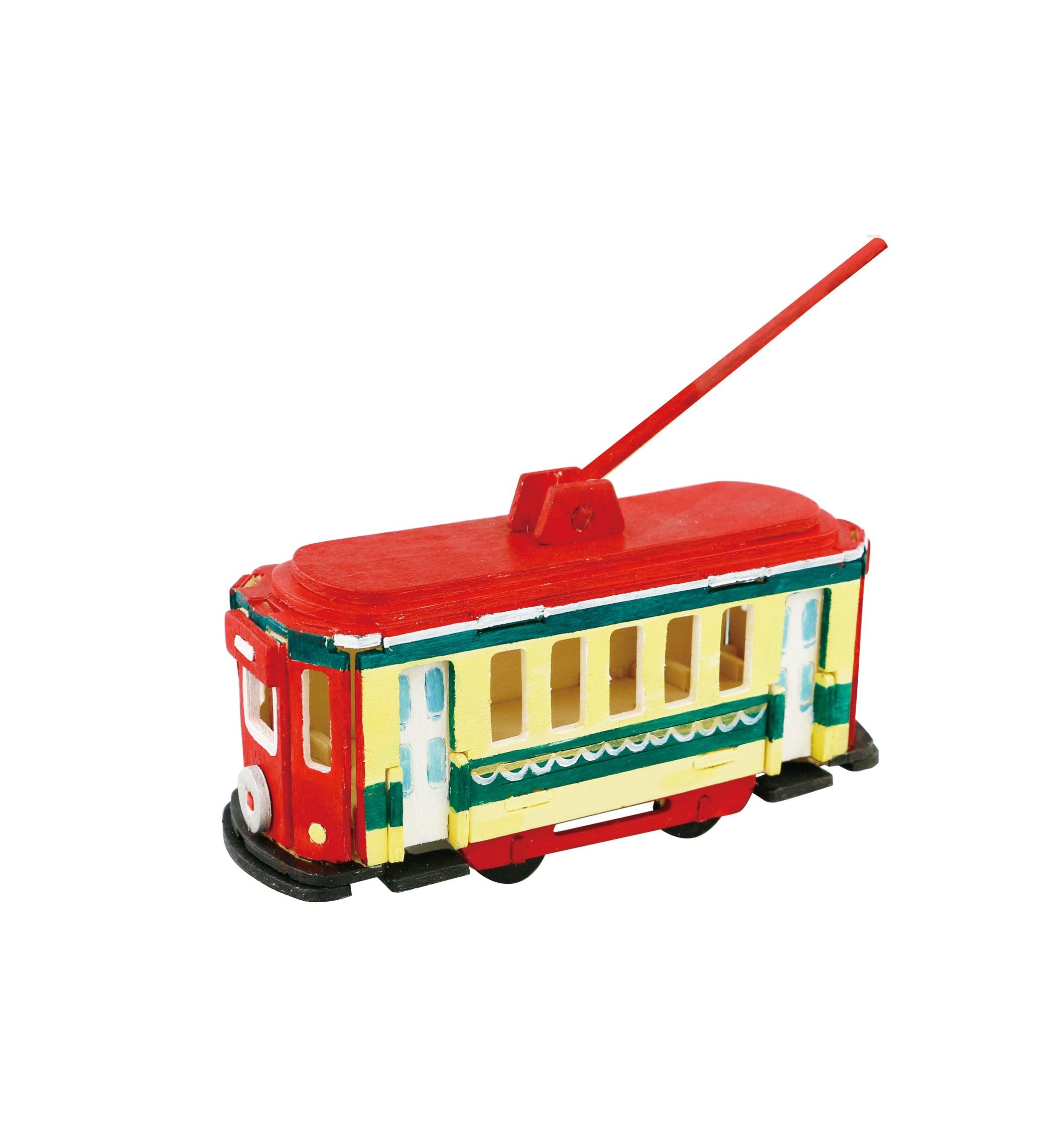 Hands Craft DIY Miniatures 3D Wooden Puzzle Paint Kit | Trolley