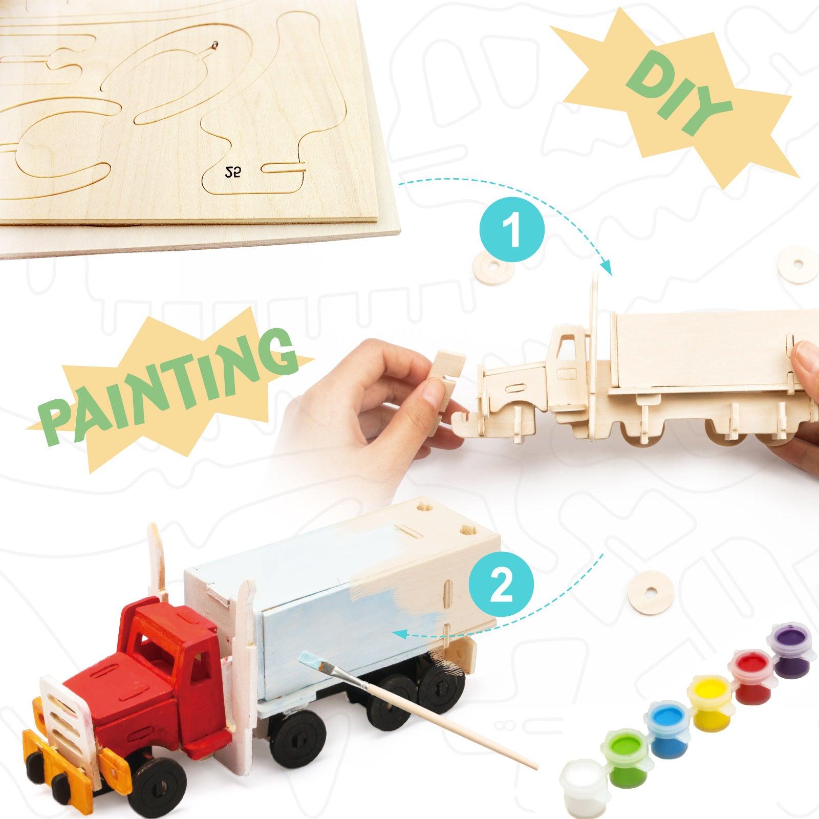 Hands Craft DIY Miniatures 3D Wooden Puzzle Paint Kit | Truck