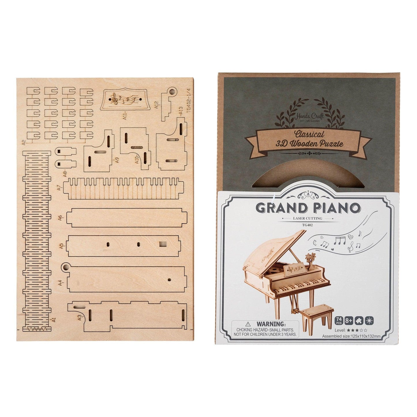 Hands Craft DIY Miniatures 3D Wooden Puzzle | Piano