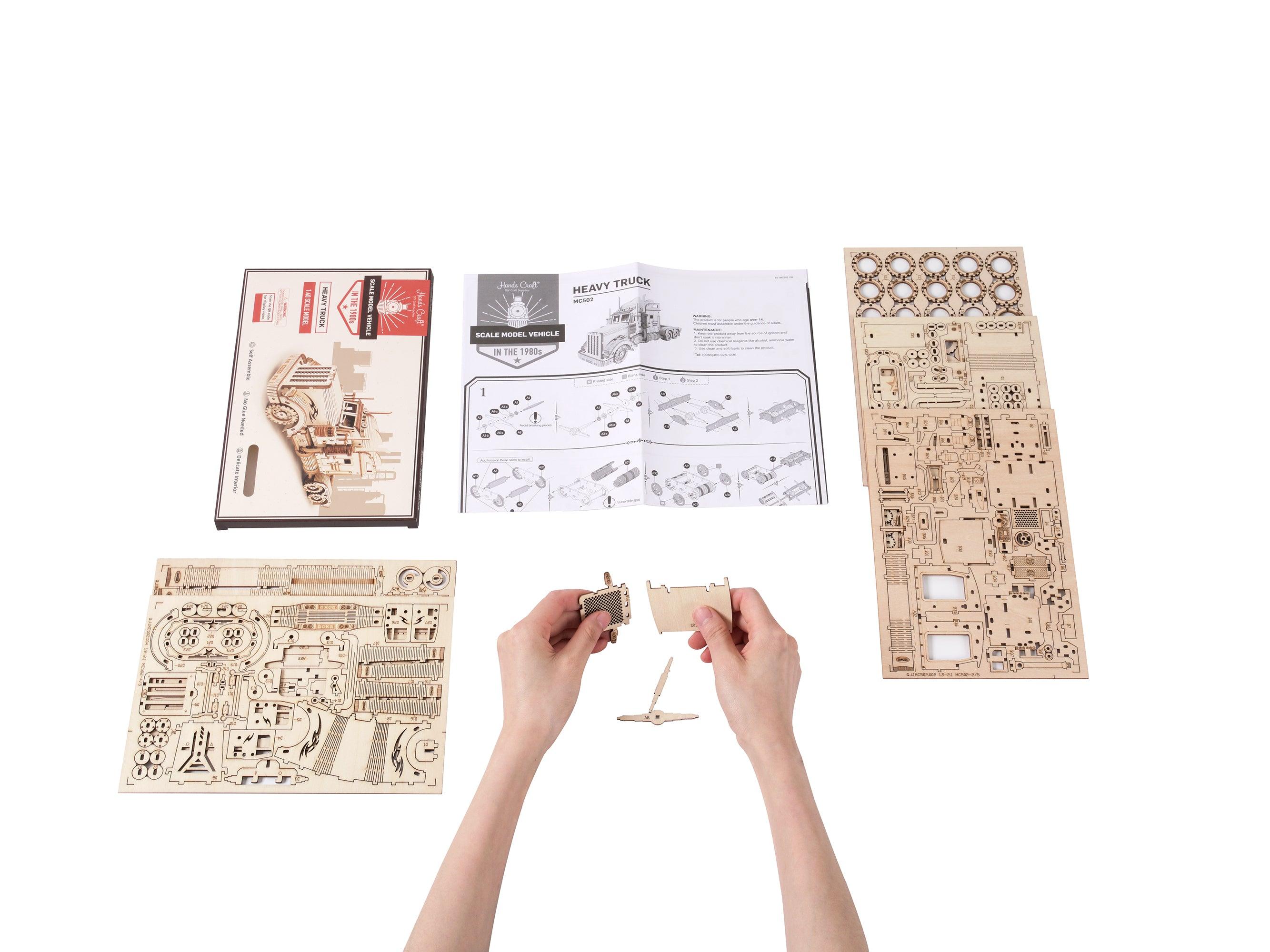 Hands Craft DIY Miniatures 3D Wooden Puzzle | Semi-Truck