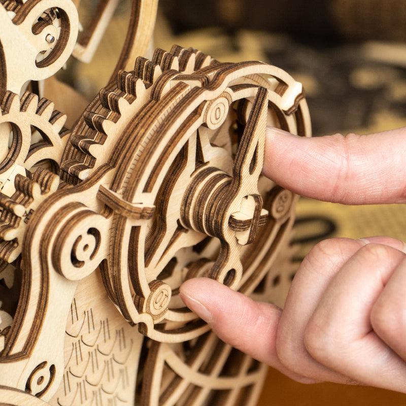 Hands Craft DIY Miniatures Mechanical 3D Wooden Puzzle | Owl Clock