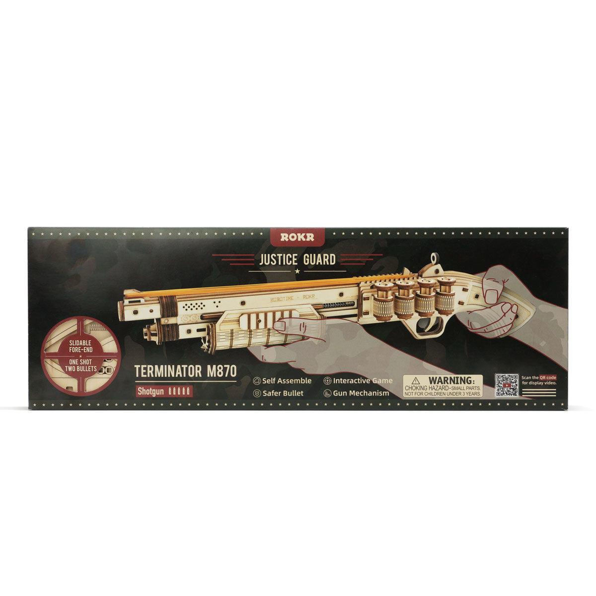 Hands Craft DIY Miniatures Mechanical 3D Wooden Puzzle | Rubber Band Pump Action Shotgun