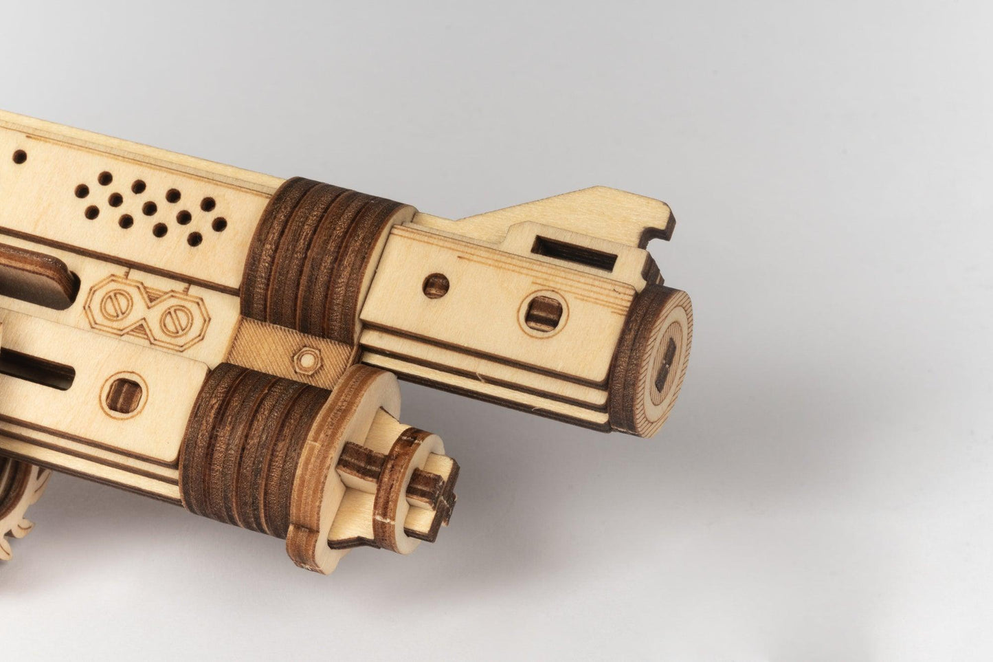 Hands Craft DIY Miniatures Mechanical 3D Wooden Puzzle | Rubber Band Pump Action Shotgun