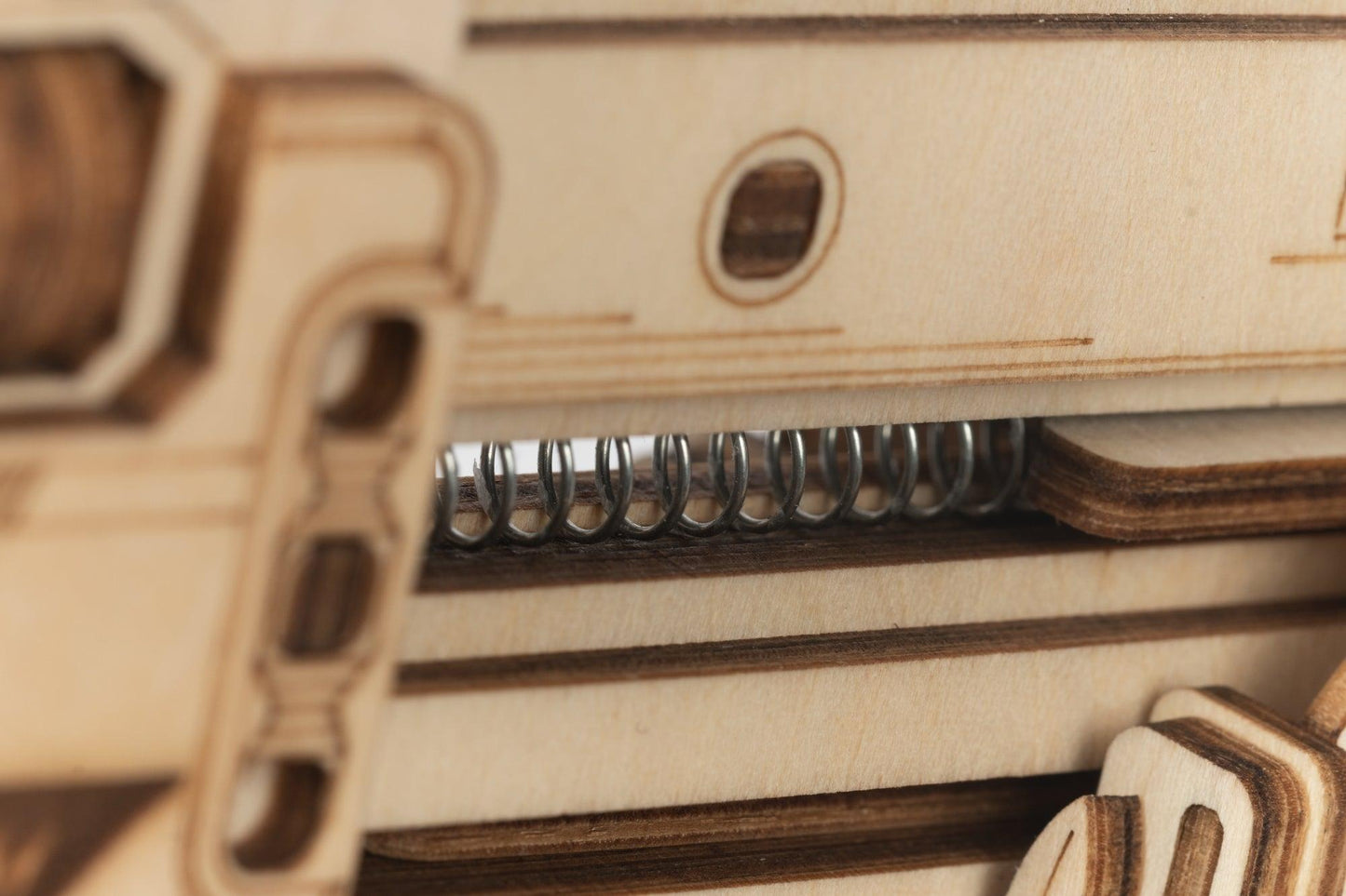 Hands Craft DIY Miniatures Mechanical 3D Wooden Puzzle | Rubber Band Pump Action Shotgun