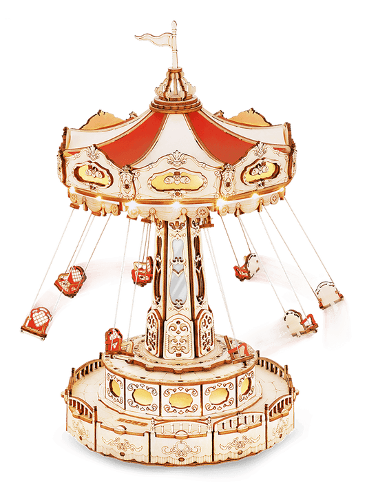 Hands Craft DIY Miniatures Mechanical 3D Wooden Puzzle | Swing Ride