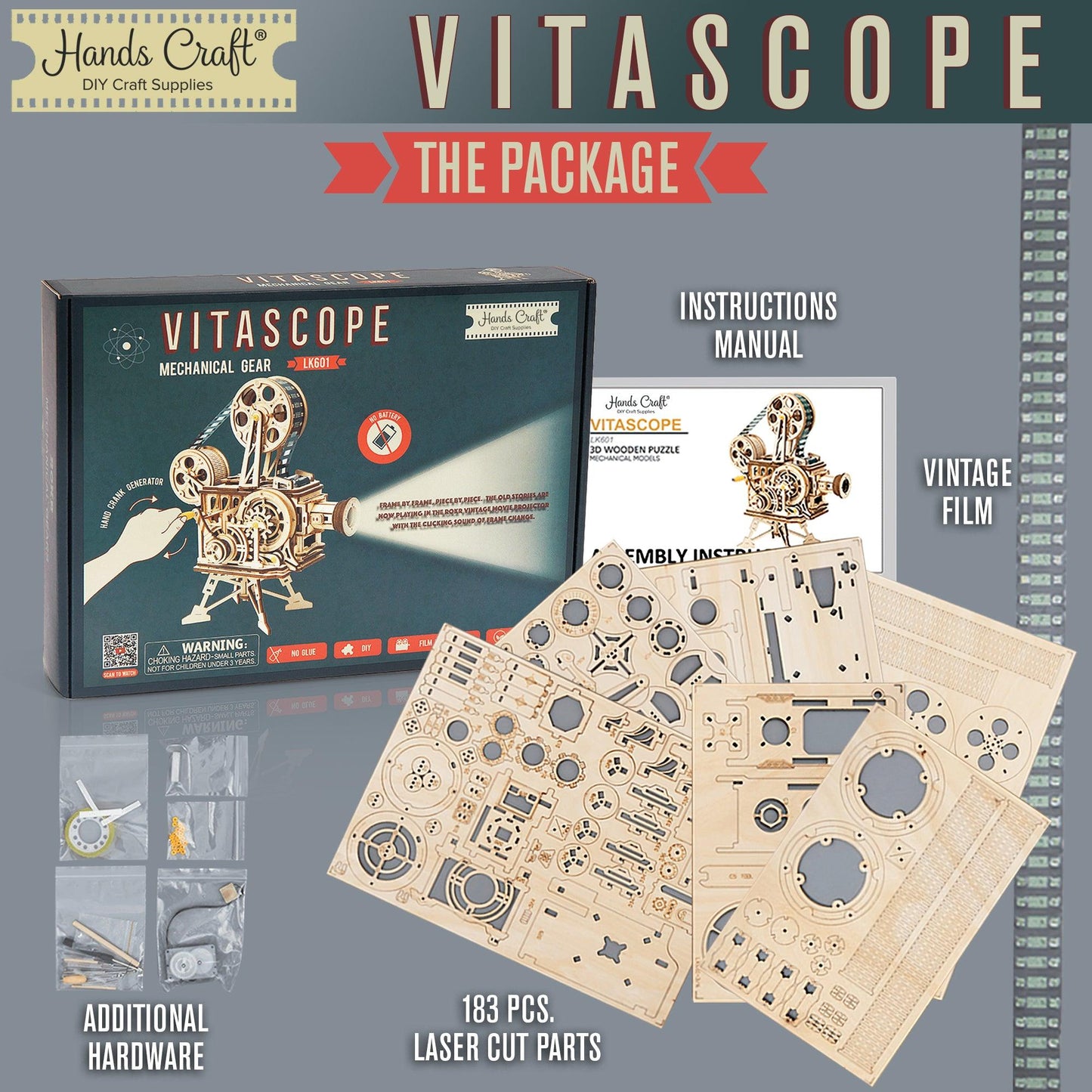 Hands Craft DIY Miniatures Mechanical 3D Wooden Puzzle | Vitascope