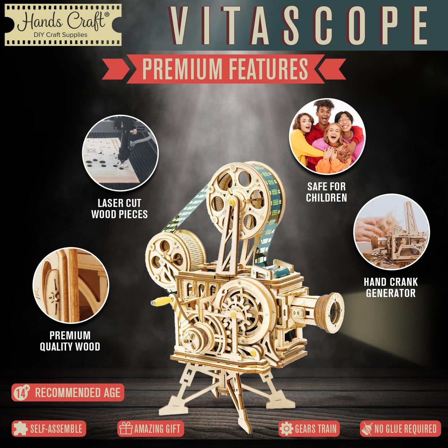 Hands Craft DIY Miniatures Mechanical 3D Wooden Puzzle | Vitascope