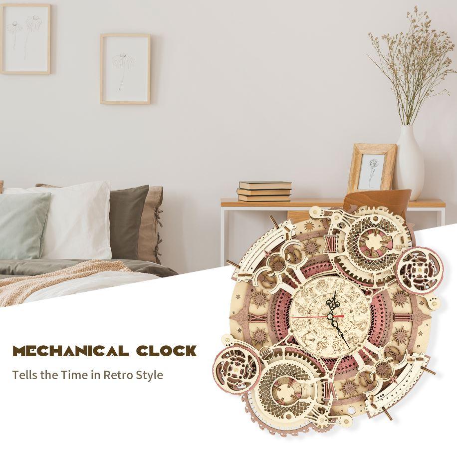 Hands Craft DIY Miniatures Mechanical 3D Wooden Puzzle | Zodiac Wall Clock