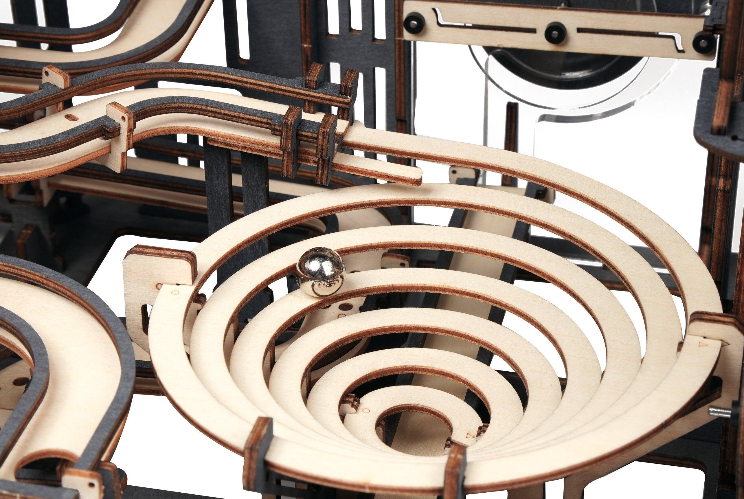 Hands Craft DIY Miniatures Mechanical Marble Run Wooden Puzzle | Marble Night City