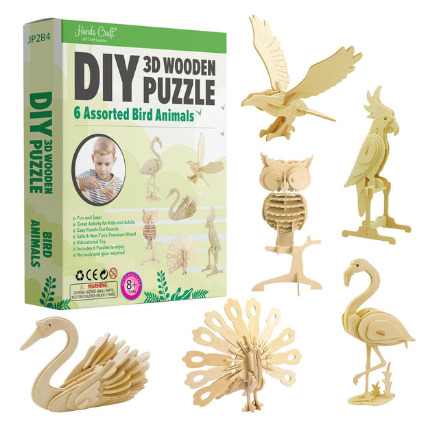 3D Classic Wooden Puzzle Bundle | Birds - Hands Craft US, Inc.