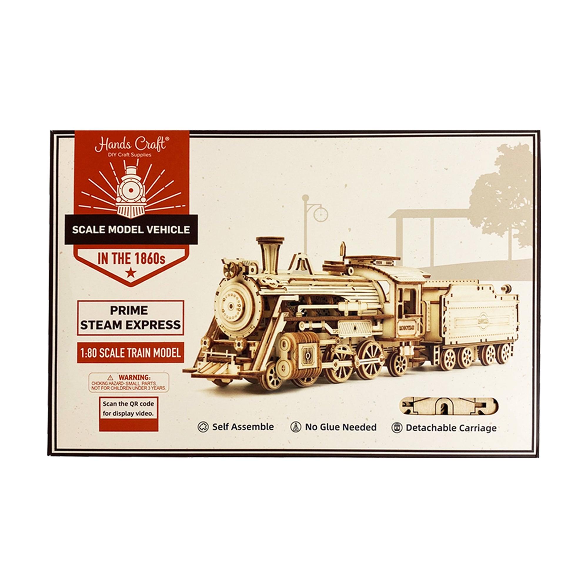 3D Modern Wooden Puzzle | Prime Steam Express Train/Locomotive - Hands Craft US, Inc.