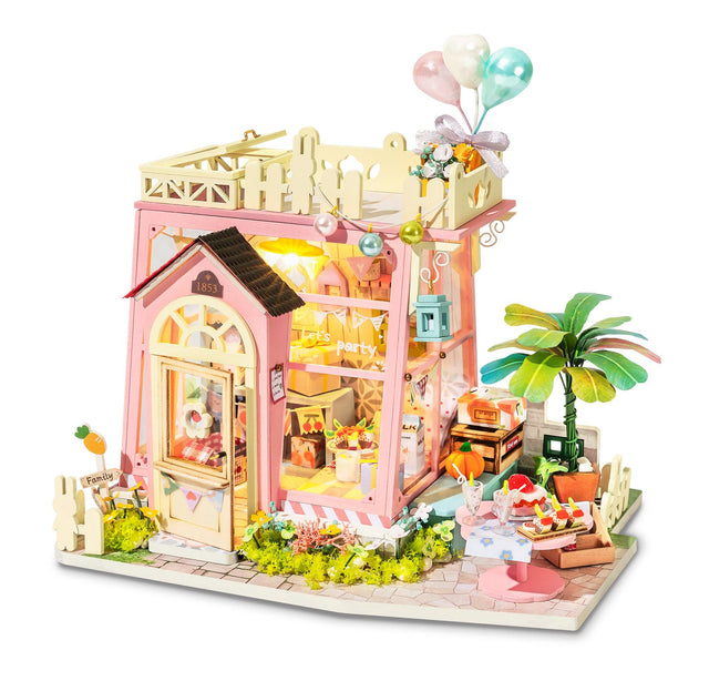 DIY Dollhouse Miniature Store Kit | Holiday Party Time - Hands Craft US, Inc.