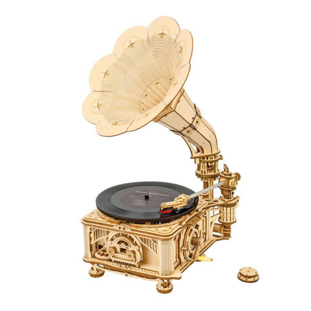 3D Mechanical Wooden Puzzle | Classical Gramophone - Hands Craft US, Inc.