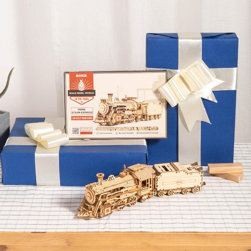 3D Modern Wooden Puzzle | Prime Steam Express Train/Locomotive - Hands Craft US, Inc.