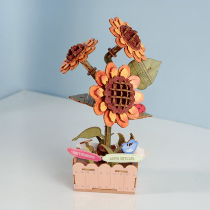 3D Wooden Puzzle | Sunflower Bloom Set