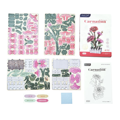 3D Wooden Puzzle | Carnation Bloom Set