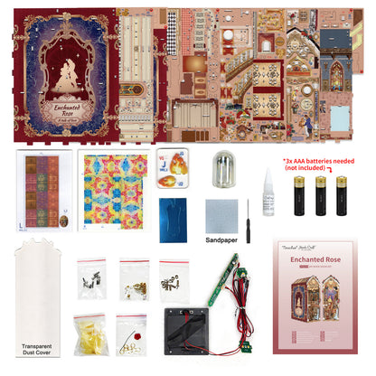 DIY Miniature Book Nook Kit | Enchanted Rose