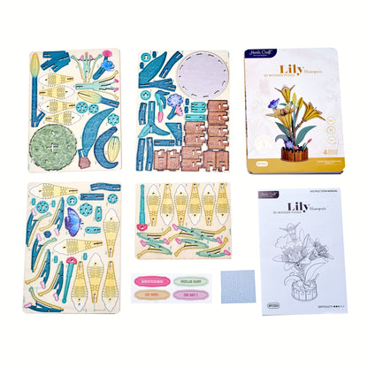 3D Wooden Puzzle | Lily Bloom Set