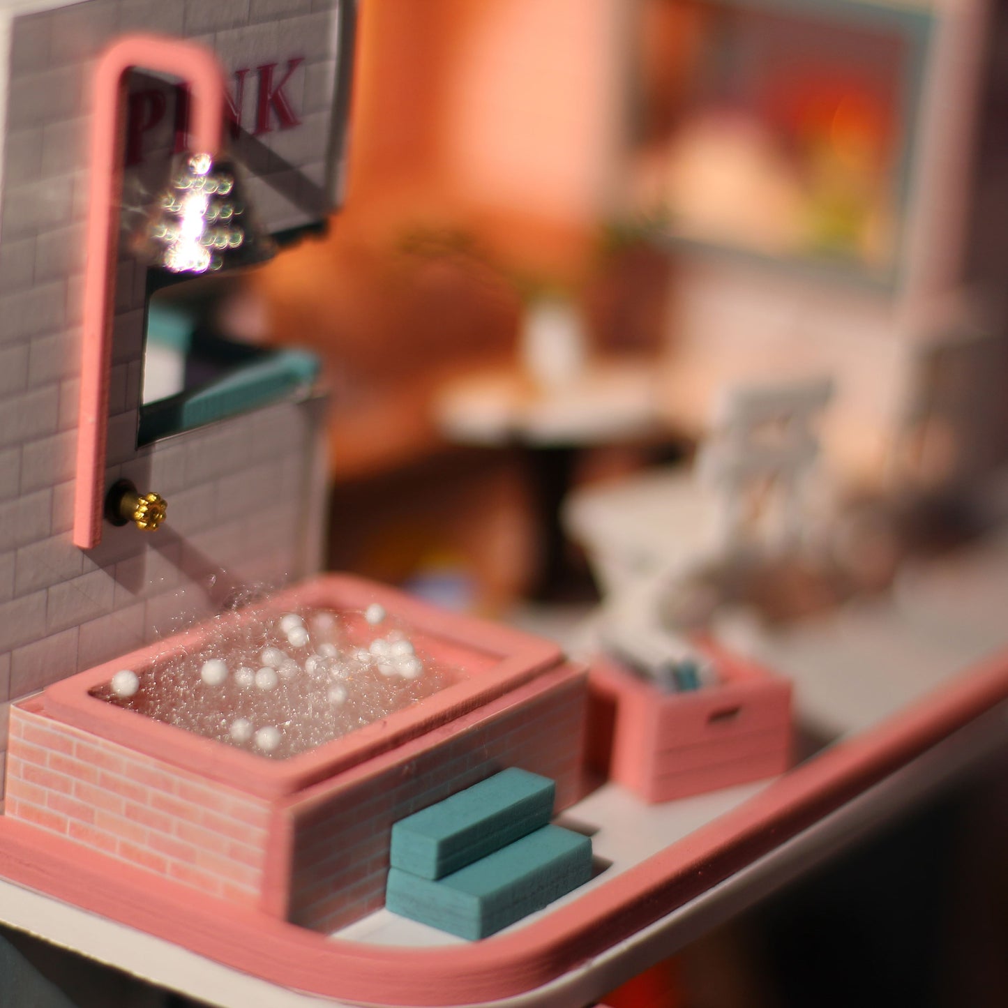 DIY Miniature Dollhouse Kit | Pink Cafe