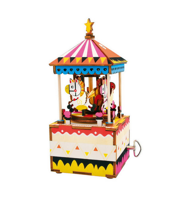 3D Wooden Puzzle Music Box | Carnival Carousel