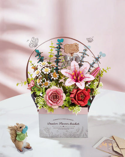 3D Wooden Puzzle | Flower Basket