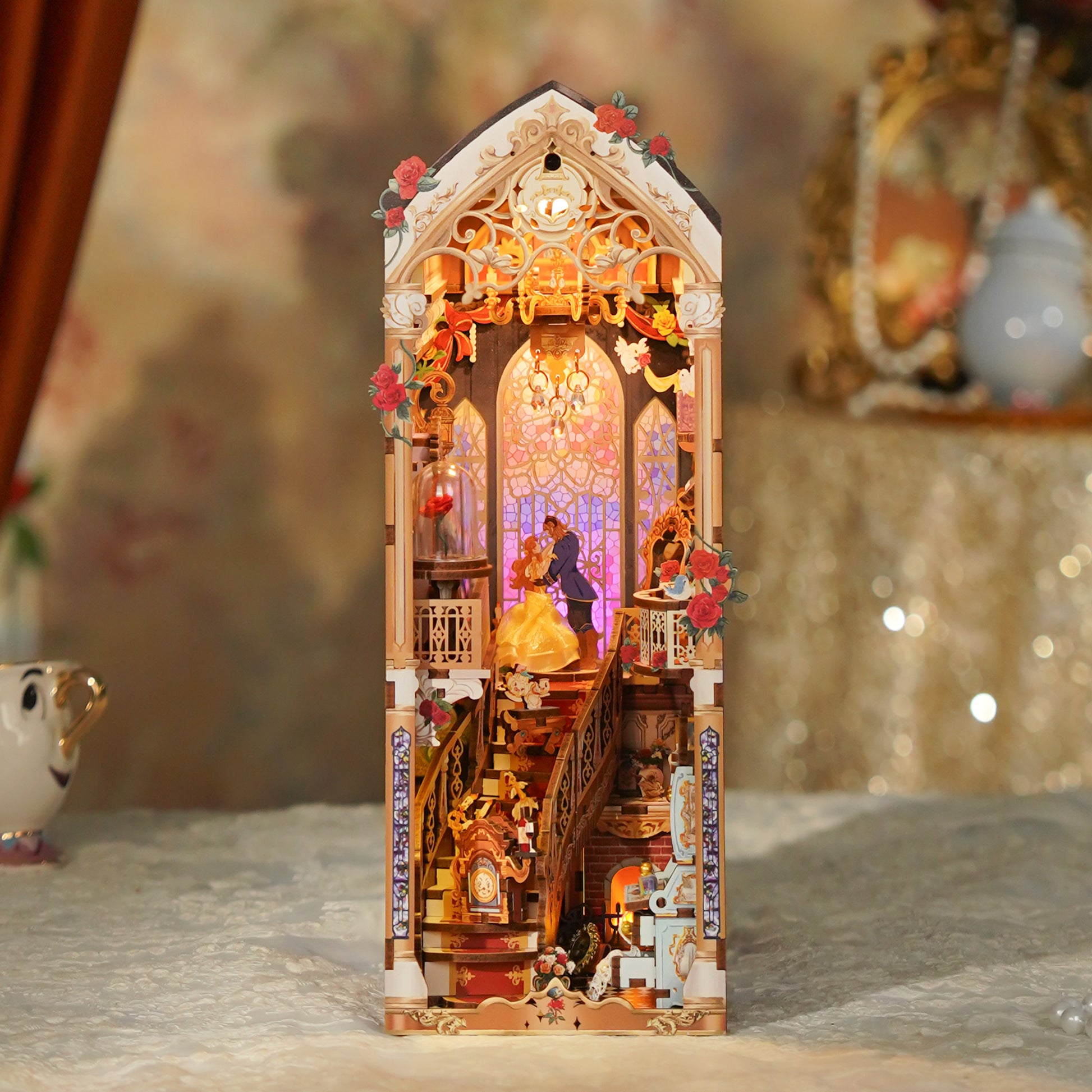 DIY Book Nook Kit: Enchanted Rose w/ Dust Cover DIY Book Nook Kit: Enchanted Rose w/ Dust Cover