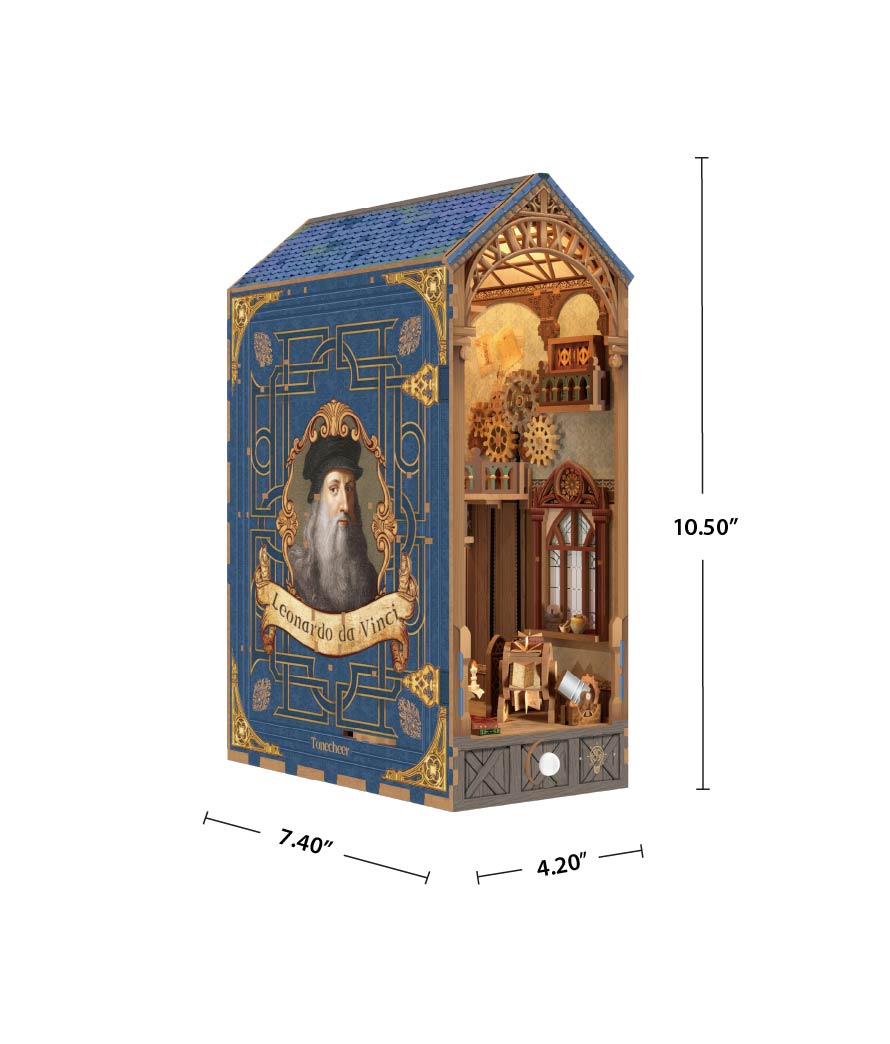 Hands Craft DIY Miniature Book Nook Kit | Leonardo da Vinci