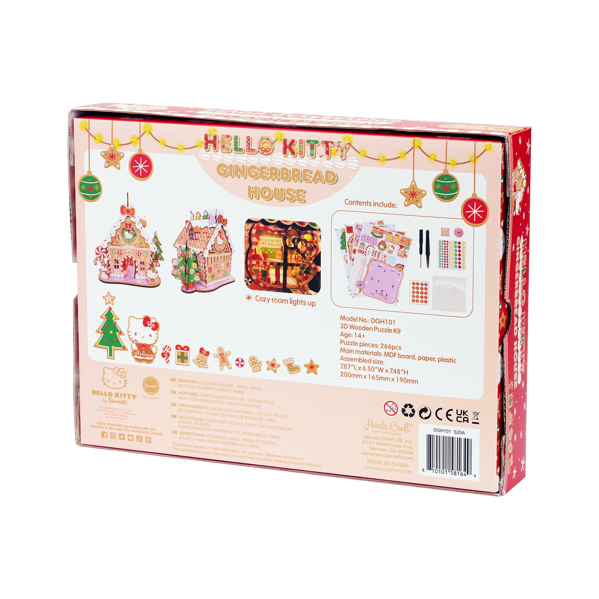 Hands Craft 3D DIY Miniatures Wooden Puzzle | Hello Kitty® Gingerbread House