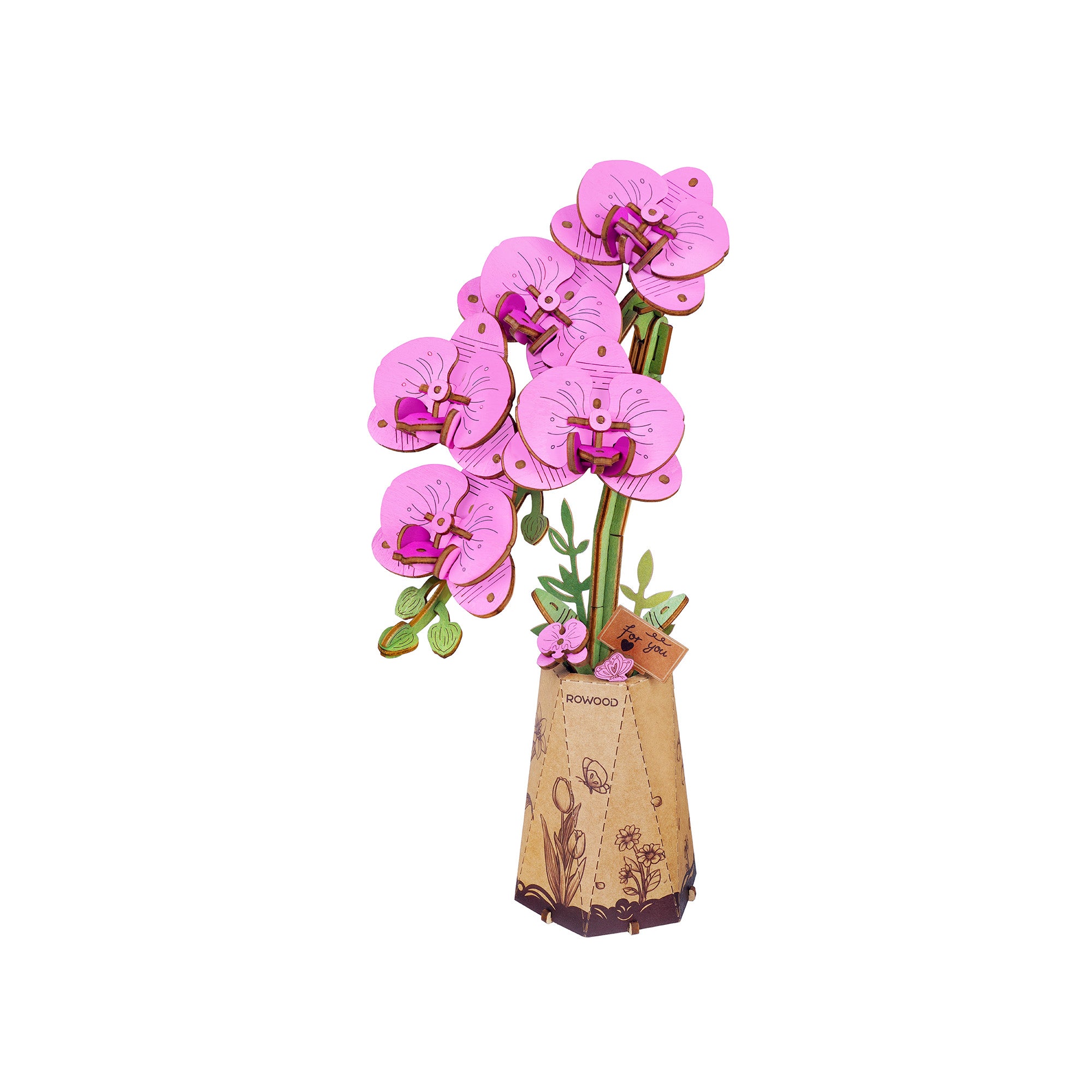 Hands Craft 3D Modern Wooden Puzzle | Purple Moth OrchidHands Craft 3D Modern Wooden Puzzle | Purple Moth Orchid