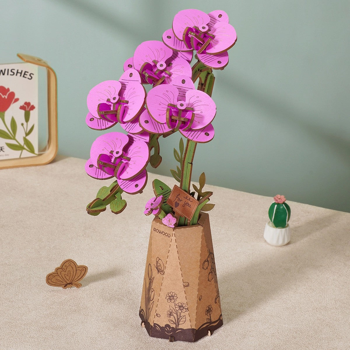 Hands Craft 3D Modern Wooden Puzzle | Purple Moth Orchid