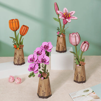 Hands Craft 3D Modern Wooden Puzzle | Purple Moth Orchid