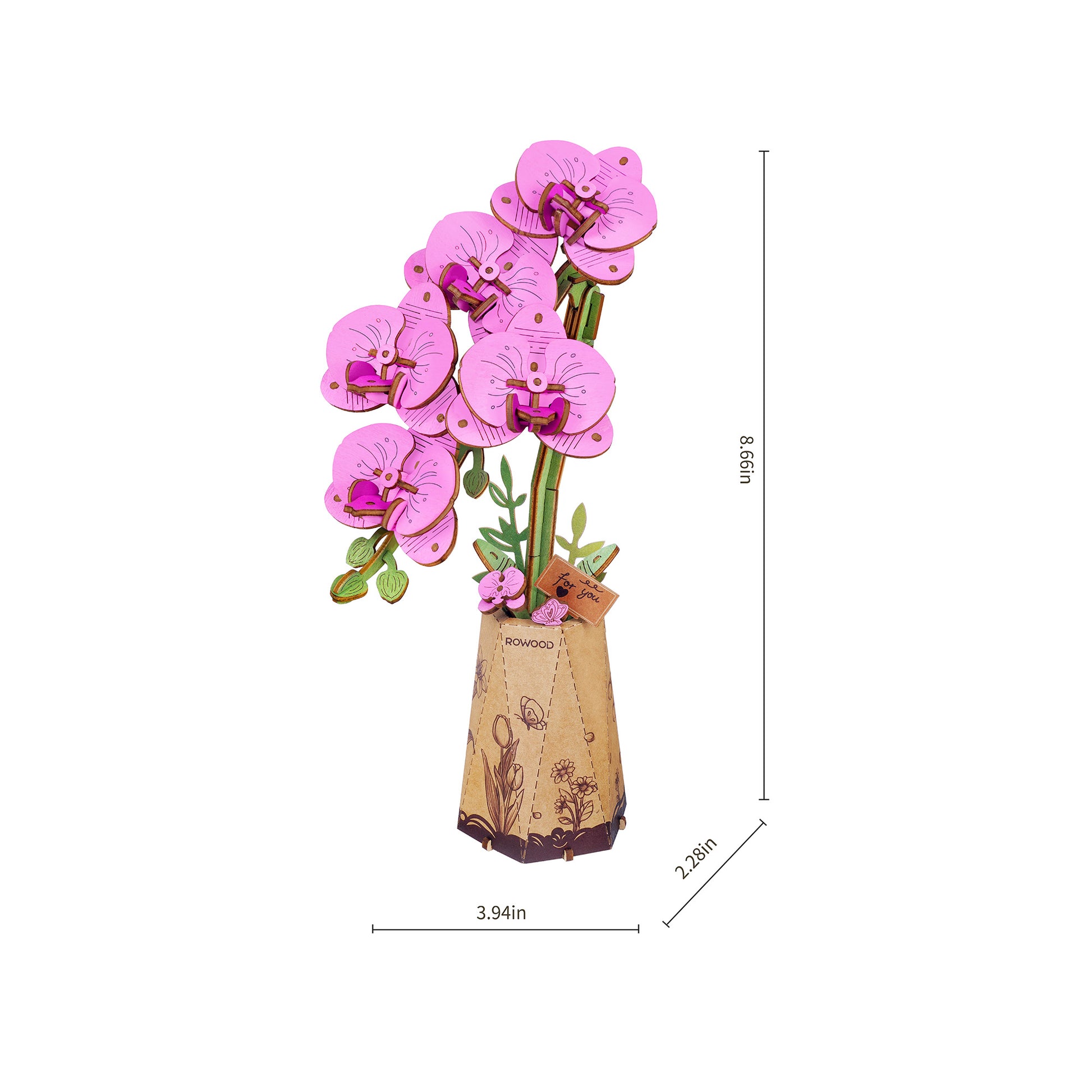 Hands Craft 3D Modern Wooden Puzzle | Purple Moth Orchid