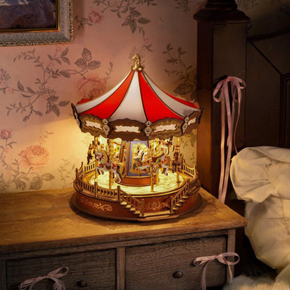 Hands Craft 3D Wooden Music Box Puzzle | Classic Carousel