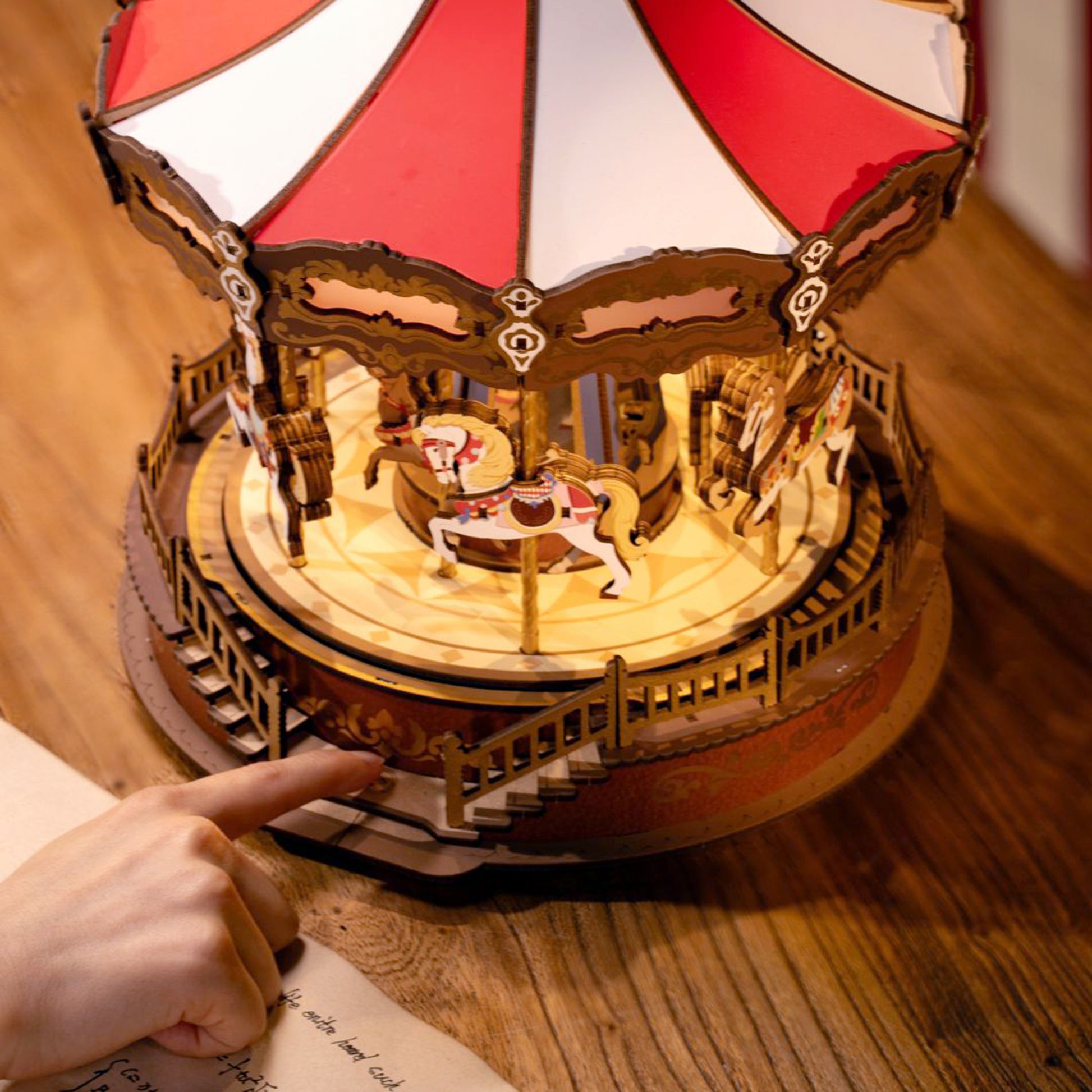 Hands Craft 3D Wooden Music Box Puzzle | Classic Carousel