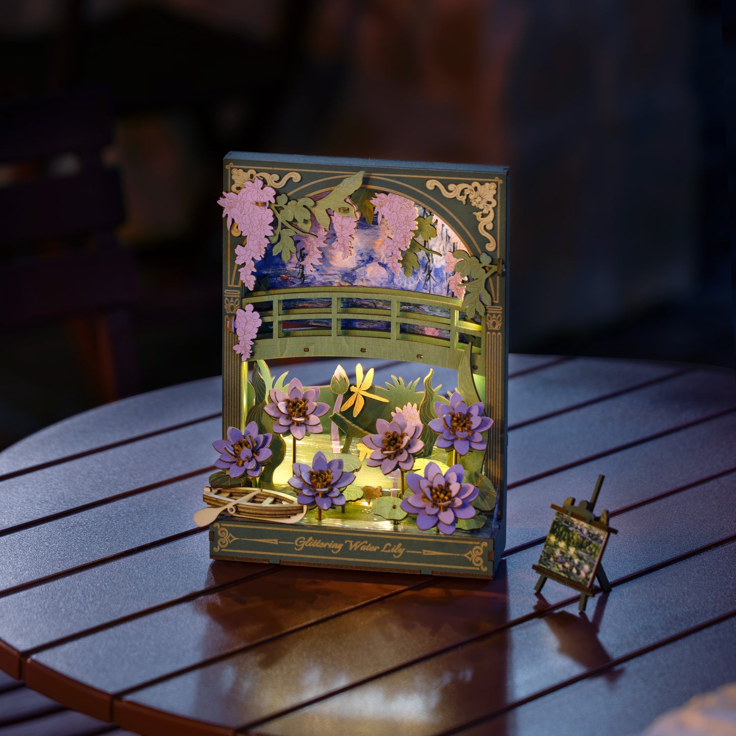 Hands Craft 3D Wooden Puzzle | Glittering Water Lily w/ LED Lights