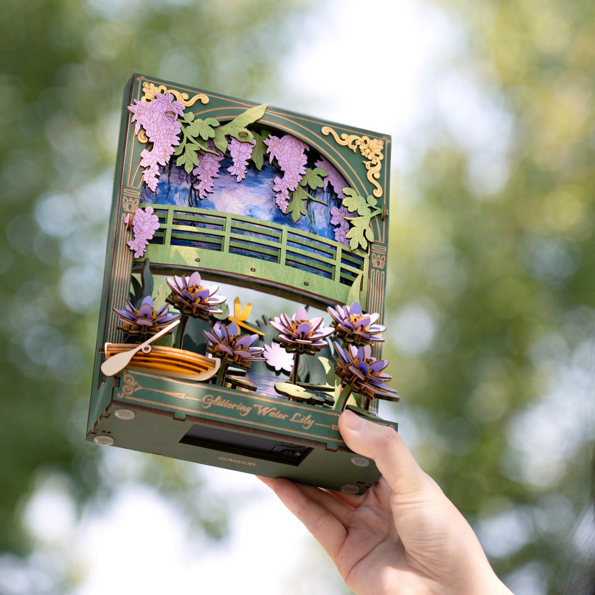 Hands Craft 3D Wooden Puzzle | Glittering Water Lily w/ LED Lights