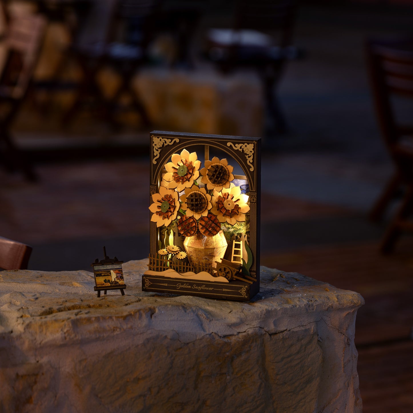 Hands Craft 3D Wooden Puzzle | Golden Sunflower w/ LED Lights